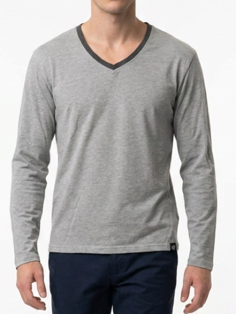 The‎ White Company Men's V-Neck Long Sleeve Gray T-Shirt Size M